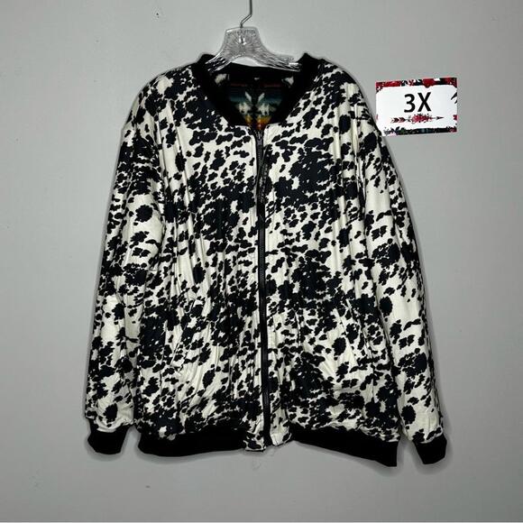 Crazy Train 3X Reversable Fleece Jacket - Aztec & Cow Print - Picture 4 of 8